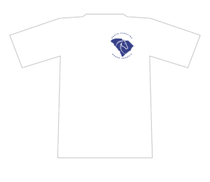 White T-shirt w/blue logo